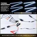12V LED Interior Light Bar Kit, 4 Bars White Adjustable Brightness RV Camping Lights - Waterproof IP67, Magnetic & Velcro Mount, Portable Lighting for Tent, Car, Trailer, Boat, Truck, Off-Road, Cabin