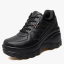 Women's Chunky Platform Lace Up Sport Walking Shoes Orthopedic Wedge Casual Shoes with Arch Support Size: 39/8