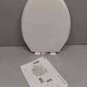 Delta Faucet Morgan Round Front Slow-Close White Toilet Seat with Non-Slip Seat Bumpers, White 801903-WH