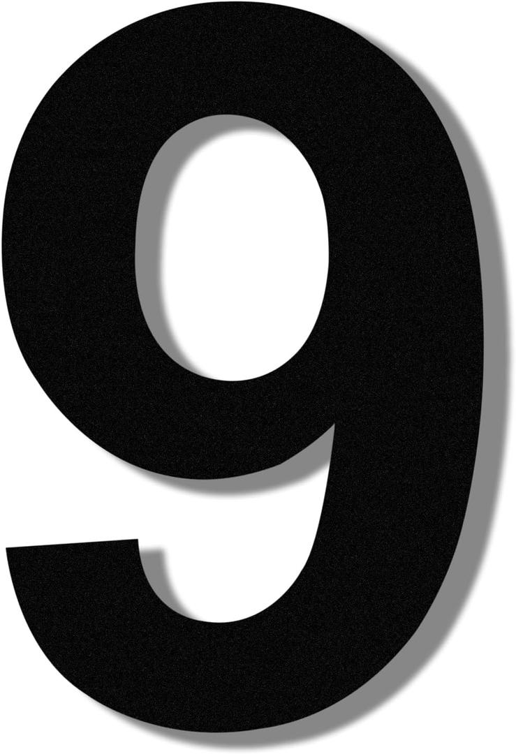 Cobata Modern House Numbers-10 Inch High Stainless Steel Home Address Numbers/Floating Appearance/Easy to Install/Black/Number 9