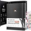 Clever Fox Planner Pro Premium  Luxurious Weekly & Monthly Planner with Budget Organizer for Productivity & Goals, Undated, A4 (Silver Black) (A4 (8.5" x 11"))