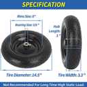 GICOOL 4.80/4.00-8 Wheelbarrow Tire, 14.5" Flat-free Solid Tire and Wheel with 5/8" Axle Bore Hole, 3-6" Centered Hub, for Wheelbarrow Trolley Dolly Go Kart, Universal Fit 3.50-8, 4.00-8