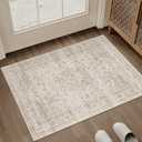 2x3 Washable Beige Area Rug Vintage Entryway Kitchen Carpet Non-Slip Soft Low Pile Distressed Indoor Small Throw Rug for Bedroom Bathroom Entrance