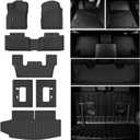 All Weather Floor Mats for 2016-2025 2026 Dodge Durango（Only fit 6 Seats） TPE Rubber Liners Durango Odorless Anti-Slip Car Floor Liners-1st & 2nd & 3rd Row & Cargo Mat Covering The Backrest Full Set