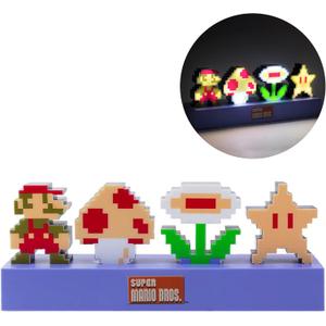 Paladone Super Mario Bros Icons Light, Sound Reactive Mode, Decorative Light Up Super Mario Figure Bedroom Accessories & Decor