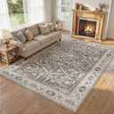 7x9 Area Rugs for Living Room Washable Rug Vintage Soft Brown