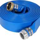 2" x 50 ft Backwash Hose for Swimming Pools, Heavy Duty PVC Lay Flat Water Discharge Hose,Durable Pool Drain Hose with Aluminum Pin Lug Fittings for Pump And Filters