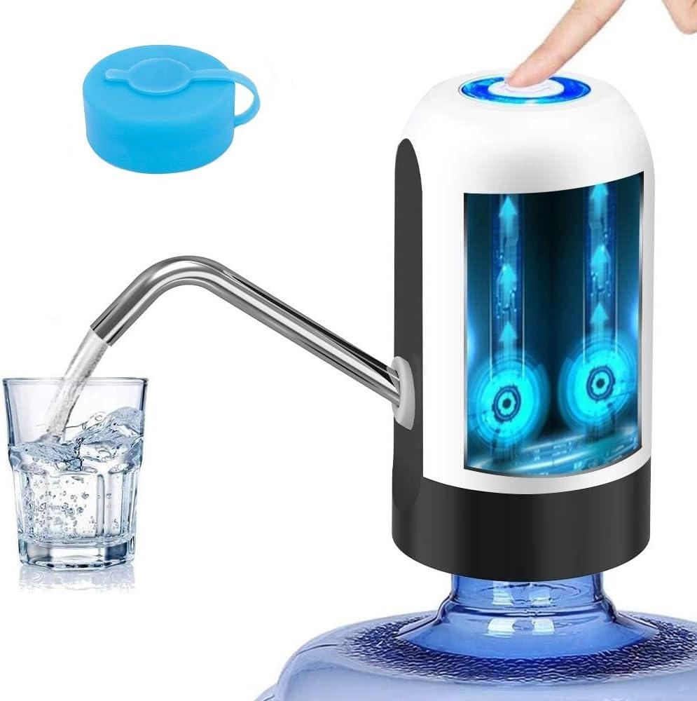Myvision Water Dispenser for 5 Gallon Bottle,Portable USB Charging Electric Water Pump, Drinking Water Jug Pump for Home, Kitchen, Living Room, Office,Camping,Universal for 3-5 Gallon (White) (White)