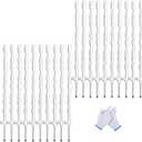 20 Pack 48inch Step-in Electric Fence Posts Temporary Plastic Fence Stakes for Garden and Farm Protection, Easy to Install and Move.White