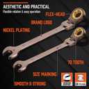 HORUSDY 24-Piece Flex-Head Ratcheting Wrench Set | Metric and SAE | Ratchet Combination Wrenches Set with Organizer | 72-Teeth | Chrome Vanadium Steel | 8-19 mm & 1/4 to 7/8