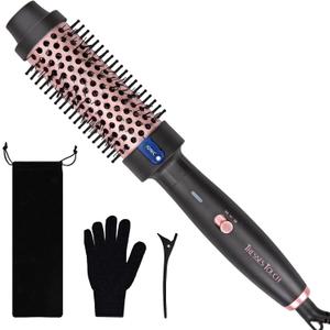 Thermal Brush 1.5", Thermal Round Curling Brush with 2 Settings, Long Lasting Universal Voltage Heated Curling Iron for All Hair, Tourmaline Ceramic, Negative Ion Technology, Rose Gold