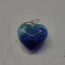 Hand Blown Glass Gazing Balls for Garden Blue Heart Hanging Friendship Balls (Blue - C)