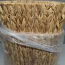 2 Pcs Wicker Trash Can with 50 Small Trash Bag Wicker Waste Woven Basket with Handles Clear Multi Use Garbage Bags for Bathroom Kitchen Bedroom(Various Materials,Classic Style)