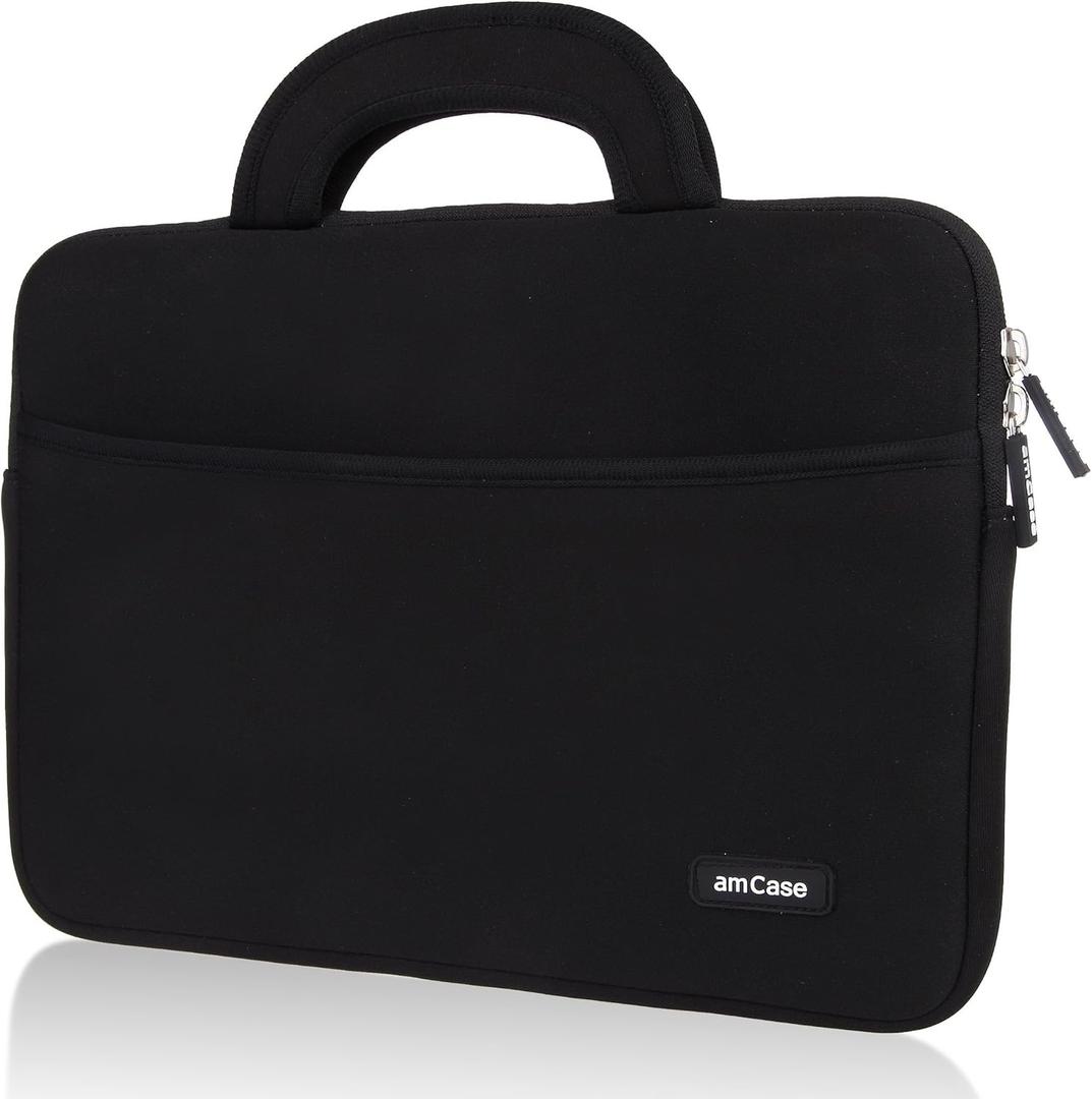 AmCase Chromebook Case-11.6 to 12 inch Neoprene Travel Sleeve with Handle-Black