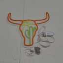 Bull Cactus Sun Neon Sign Texas Longhorn Bull Neon Lights for Bedroom Western Landscape LED Sign Cow Head Neon Lights Signs Orange Cowboy Light Up Signs for Wall Bar Man Cave Game Room Decor (Orange Green Yellow)