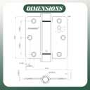 2 Pack Self Closing Door Hinges 3.5 inch Matte Black Door Hinges Spring Loaded Auto Close Hinges 1.4'' Radius Corners Adjustable Tension for Interior Door 3 1/2 Auto Self-Closing Hinge
