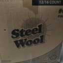 Kitchen Selection Steel Wool 12/16 count #0 Fine steel wool scrubber pad used for dishes, pots, pans, and ovens. easy scouring for tough kitchen cleaning