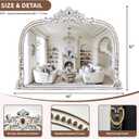 32x42 Inch Baroque Arched Mirror for Wall Decor, Wooden Decorative Mirrors