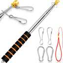Portable Handheld Flag Pole for Carrying, 8.2Ft/2.5M Stainless Steel Telescopic Hand Held Carry Flag Pole, Telescoping Tour Guide Flag Pole Extendable Hand Flagpoles for 3x5 4x6 flags