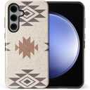 Compatible with Samsung Galaxy S25 Glossy Case for Girl Boy Full Body Design Soft Silicone Drop Shock Scratch Protection Crazy Pattern Western Boho Aztec