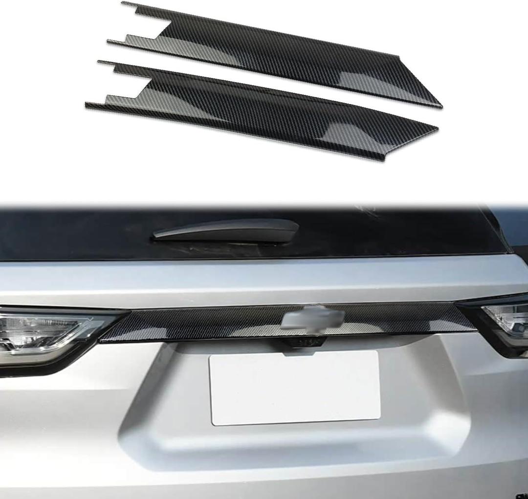 Carbon Fiber Rear Car Logo Both Sides Decorative Strip Cover Tirm Accessories for 2018-2021 Chevrolet Traverse