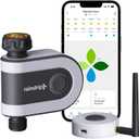 Raindrip R875CT Hose-End Smart Water Sprinkler Timer, Wi-Fi, Wireless Hose Faucet Bibb Timer for Garden, Drip Irrigation System Controller, Free App via 2.4 GHz Gateway Combo,GHT Compatible, Gray