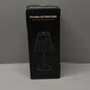 Nusogon Cordless Touch Table Lamp, 3500mAh LED Rechargeable Small Dask Lamp, 3 Colors Dimmable Battery Operated Crysta Lamp for Bedroom Restaurant Kitchen Home Decor, Gold