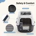 DUMOS 23" Hard-Sided Pet Carrier for Small Pets, 2 Door Cat Carrier, Black