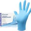 Disposable Nitrile Gloves Powder & Latex Free 3 mil Non-Sterile Nitrile Exam Gloves Light Duty Cleaning Gloves, Large, Box/100 (Blue, L)