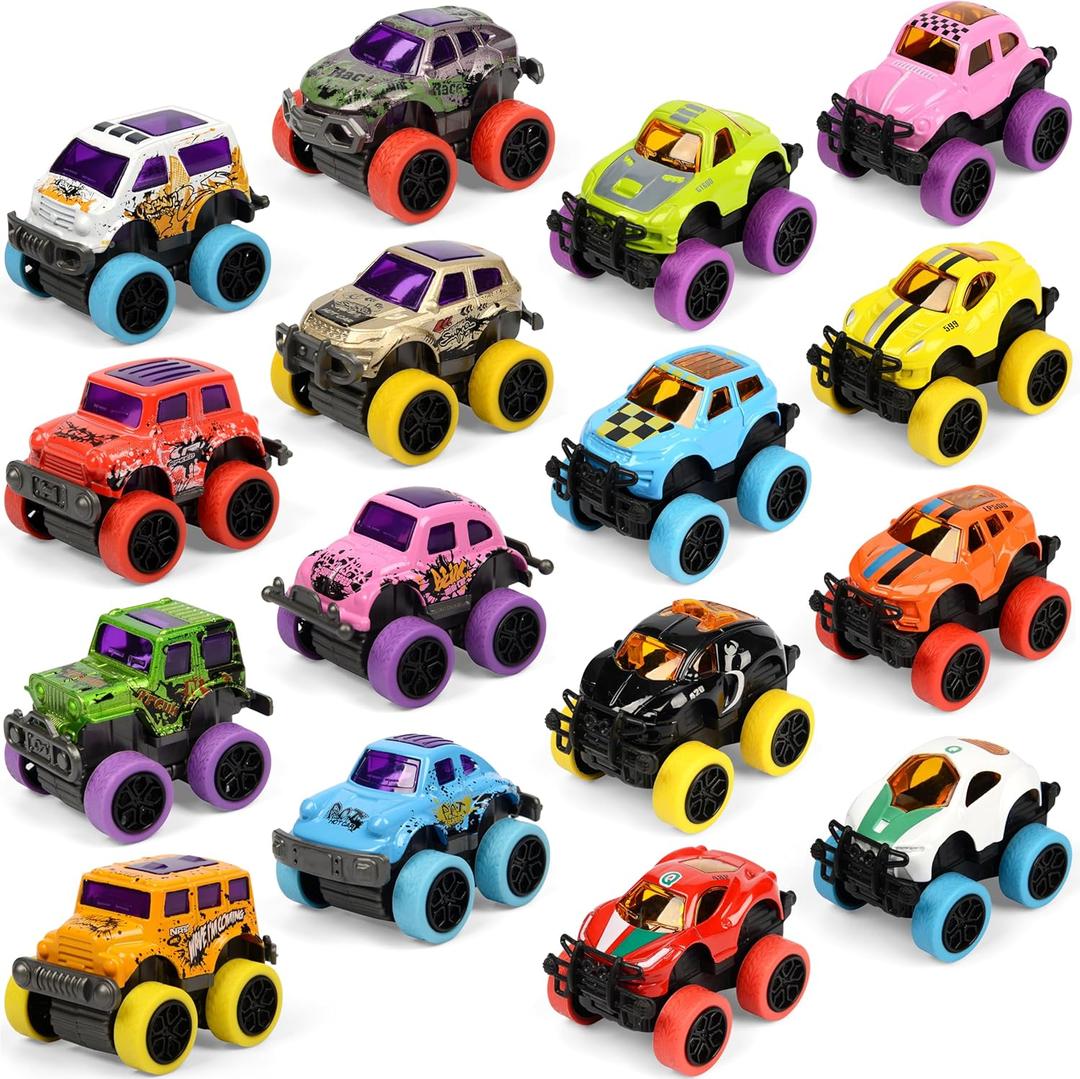 Neureyte 32 Pack Die-cast Mini Monster Truck for Boys and Girls,Pull Back Alloy Trucks Toy,Mini Pull Back Cars,Die-cast Race Cars for Kids Party Favors