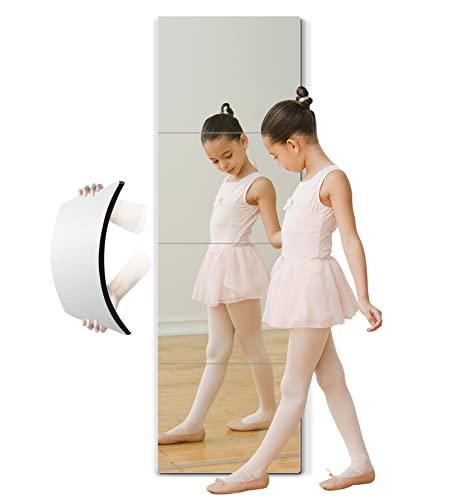Full Length Mirror for Kids Safety Shatterproof Mirror, Plastic Wall Mirrors, Made Of Acrylic Plexiglass Mirrors, 3Pcs 12"x12", Long Bedroom Door Closet Mirror's, Workout For Home Gym Body Mirror's
