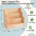 Kids Bookshelf Storage 3-Tier, Book Case for Kids Rooms, Scalloped Wooden Montessori Bookcase for Toddlers & Baby, Small Nursery & Classroom Book Shelves, Solid Wood Organizer, 16.5"l X 10.6"w X 16.5"h