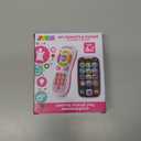 JOYIN Baby Learning Phone and Remote Toy for Toddler, Pink Smartphone Toys with Music for Infants, Kids, Holiday Stocking Stuffers, Birthday Gift for Girls, Easter Basket Stuffers, Pink Phone and Remote Toy with Bird