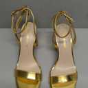 DREAM PAIRS Women's Chunky Heels Square Open Toe Ankle Buckle Strappy Block Heeled Sandals for Party Wedding Daily, 6