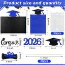 Qinyoung 2026 Graduation Decorations 30 Pcs Glittering Graduation Centerpiece for Tables Sticks Class of 2026 Grad Photo Centerpiece Party Decoration for Table Toppers(Blue)