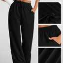 PRETTYGARDEN Womens Wide Leg Sweatpants High Waisted Baggy Lounge Sweat Pants Drawstring Athletic Flared Joggers with Pockets (Black, S)