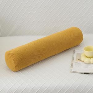 Cylindrical Body Pillow with Removable Velvet Cover Plush Polyester Fill, Multiple Sizes for Back, Leg & Pregnancy Support, Sofa & Bed Decor (Mustard Yellow, 31.49 * 7.87in)