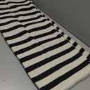 LEEVAN Black and White Striped Area Rug 3x5 ft Outdoor Patio Rugs Woven Washable Farmhouse Floor Carpet Front Porch Doormat for Bedroom/Courtyard/Laundry Room/Living Room