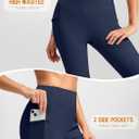 Women's Fleece Lined Pants with Pockets High Waist Thermal Flare Leggings Hiking Yoga Pants for Winter Cold Weather (L)