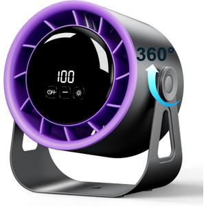 Desk Fans, Digital Display Rechargeable USB Fan, Desk Fans Small Quiet 100 Speeds Strong Wind, 4000mAh Battery Operated Portable Fan for Bedroom, Office, Dorm, Bedside, Home, Beige