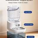 Wastewater Separation Cat Water Fountain No Filter, Stainless Steel Pet Water Fountain with Radar Sensing, Wireless Cat Fountains for Drinking, No Pump, Totally 5.7L, 30db Low Noise