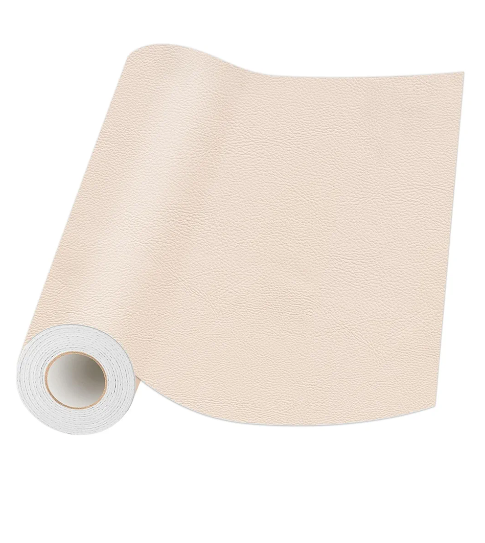Leather Patches for Furniture,17X79inch Self Adhesive Leather Repair Patch,Leather Repair kit for Furniture, Couch,Car Seat,Motorcycle seat,Loveseat (Beige-Litchi Grain, 17X79 inch)