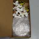 Artificial White Orichid Artificial Flowers in Clear Glass WaterFilled Vase  Silk Fake Plants Table Centerpiece for Home, Shelf, Office & Dining Decor, MaintenanceFree