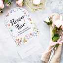 2 x Wedding Sign Decor, Flower Bar Sign, 5x7 Inch Arch Acrylic, Wedding Sign for Reception & Event Party, Bridal Shower Decorations, Wedding Table Sign Accessories for Anniversary And Event (Wildflower)