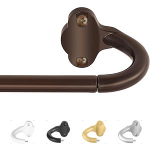 TVWOO Bronze Wrap Around Curtain Rods:5/8 Inch Blackout Adjustable Window Curtain Rod for Bedroom Kitchen Apartment Renter Friendly,Room Darkening Curved Drapery Rods Easy Install,Antique Brown 36-72"