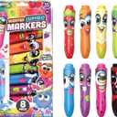 Scentos Scented Jumbo Markers 8 Pack, With Fruit Scent, 8 Colors, Different Fruity Each, Washable Markers, Marker for Kids, Kid Approved, Non Toxic Chunky, Design for Little Hands, Super Washable Ink.