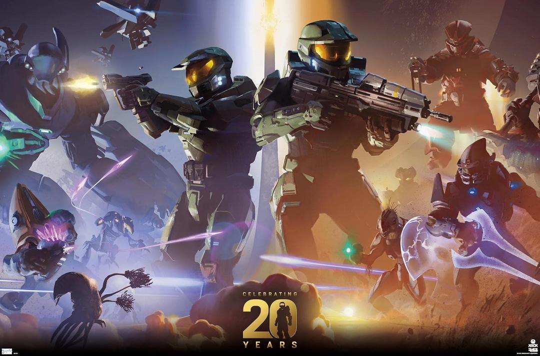 Halo - 20 Years Wall Poster, 34L" x 22.4W", Premium Unframed Version