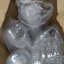 Turbo Bee 100 Sets 32 OZ Clear Plastic Cups with Lids and Straws, Disposable To Go Iced coffee cups with lids for Cold Drinks, Smoothie, and Slushie
