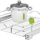 OCG Pull Out Cabinet Organizer (20.75" W x 17" D), Pull Out Shelves 1 Tier, Cabinet Slide Out Shelves for Base Cabinet Organization in Kitchen Bathroom Pantry, Bottom Mount, Chrome Finish