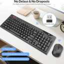 Rii RK903 Wireless Keyboard Mouse Combo,Full Size Keyboard with Scroll Wheel,1000 DPI Mouse,2.4G Wireless,Compatible with Windows Chrome OS Linux,for Home,Office,Business Users